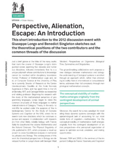 Perspective, Alienation, Escape: An Introduction