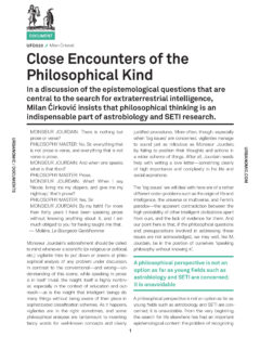 Close Encounters of the Philosophical Kind
