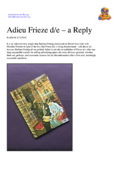 Adieu Frieze d/e – a Reply