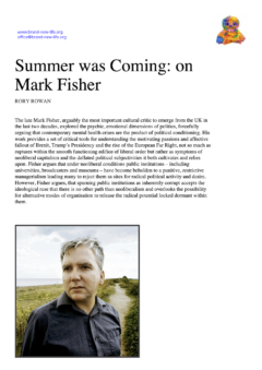 Summer was Coming: on Mark Fisher