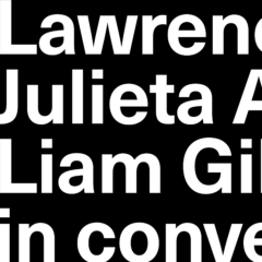 Lawrence Weiner, Julieta Aranda, and Liam Gillick in conversation